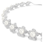 Ariana Grande x Swarovski choker Crystal pearl, Round cut, White, Rhodium plated